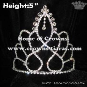 5in Crystal Diamond Dangle Pageant Crowns